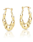 10k Yellow Gold XO Design Hoop Earrings
