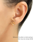 10k Yellow Gold 15th Birthday Heart Stud Earrings