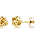 14k Gold Polished Love Knot Stud Earrings, 7mm