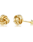 14k Gold Polished Love Knot Stud Earrings with Screwbackings, 7mm