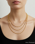 10K Yellow Gold Rope Chains, Solid 10K Gold Necklace With Secure Lobster Lock
