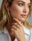 14K Yellow Gold Large Round Signet Ring