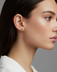 14K Yellow Gold Ball Stud Earrings with Pushbacks, With High Polish Finish