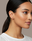 14k Rose Gold Ball Stud Earrings with Butterfly Pushbacks