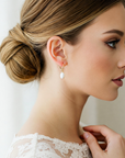 14K Gold Freshwater Pearl Drop Dangle Leverback Earrings