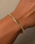 925 Sterling Silver Miami Cuban Link Bracelet, 5mm Thick, Gold-Tone
