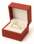 Solid 14k Gold Round CZ Ring, Engagement & Promise Ring, 1 Ct Size
