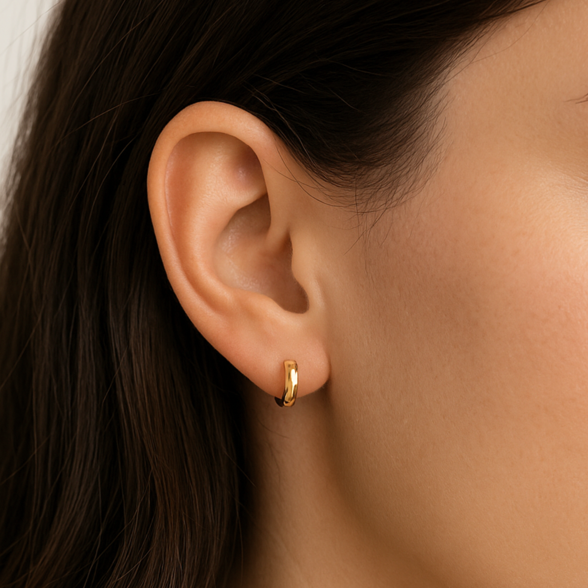 14K Gold Tiny Hand Engraved Huggies Hoop Earrings, 10mm – Tilo