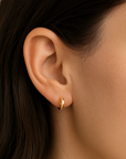 14K Gold Tiny Hand Engraved Huggies Hoop Earrings, 10mm