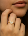 14K Gold Lab Diamond Heart Ring, 0.17ctw