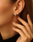 925 Sterling Silver CZ Huggie Hoop Earrings