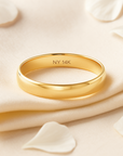 14K Yellow Gold Classic Wedding Band Ring, 3mm Thin