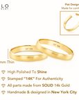 14K Yellow Gold Classic Wedding Band Ring, 3mm Thin