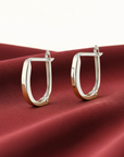 14K White Gold Plain Huggie Hoop Earrings