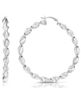 Twisted Round Hoop Earrings in Sterling Silver
