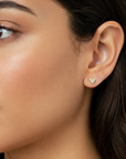 14k Gold Heart Shaped Stud Earrings