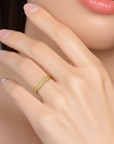 14K Yellow Gold Lab Diamond Signet Ring, 0.06ctw