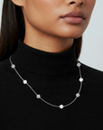 Sterling Silver Freshwater Cultured White & Grey Pearl Necklace