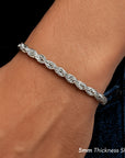 Solid Sterling Silver Rope Chain Bracelet