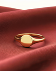 Solid 14k Gold Round Signet Ring