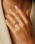 Solid 14k Gold Cuban Chain Ring, Chunky Chain Link Design