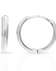 Sterling Silver Classic Round Huggie Hoop Earrings, 13mm