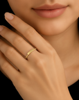 14k Yellow Gold Dainty Bar Ring