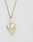 14K Lab Diamond Heart Pendant Necklace, 0.15ctw