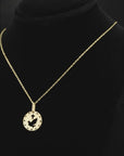 14K Yellow Gold Dove & Cross Pendant, With 18" Necklace