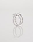 Sterling Silver Shiny Twisted Oval Hoop Earrings, 11mm