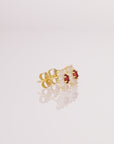Flower Birthstone Stud Earrings, In 925 Sterling Silver Simulated Birthstone & CZ Studs for Girls, 12 Colors Available