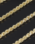 14K Yellow Gold Rope Chains, Solid 14k Gold Necklace With Secure Lobster Lock