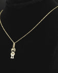 14K Yellow Gold Little Boy Pendant, With 18" Necklace