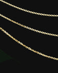 14k Solid Yellow Gold Diamond-Cut Cable Chain, Made in Italy, Necklace 16-18 Inch 0.9mm-1.5mm