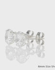 14K White Gold Classic Solitaire Stud Earrings, With Secure Push-On/Screw-off Backings