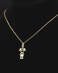 14K Yellow Gold Little Girl Pendant, With 18" Necklace