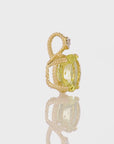 14k Gold Yellow Topaz Gemstone and Diamond Pendant
