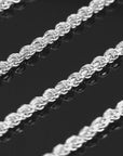 Solid Sterling Silver Rope Chain Bracelet