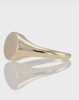 14K Yellow Gold Large Round Signet Ring
