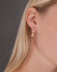 10k Yellow Gold Sparkle Ball Dangle Earrings