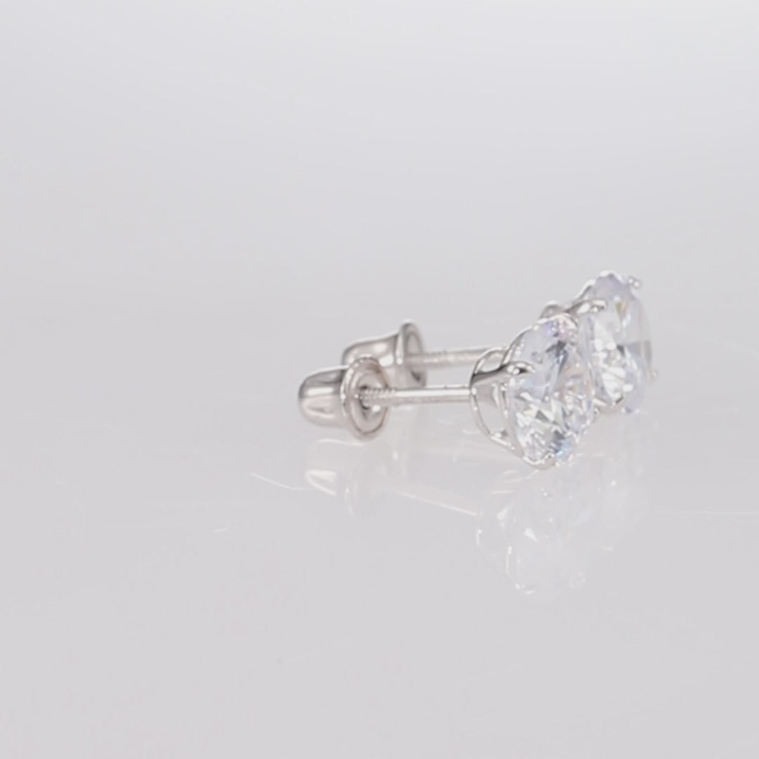 10K White Gold Solitaire Screwback Stud Earrings – Tilo Jewelry®