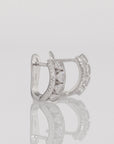 925 Sterling Silver CZ Huggie Hoop Earrings