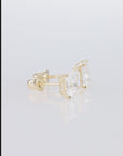 Bundle SET OF 3! 14K Solid Gold Earrings, Square CZ Studs With Screwbacks