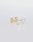 Bundle Set of 3! 14k Yellow Gold Solitaire Stud Earrings, Pushback Sleeper Studs, Unisex