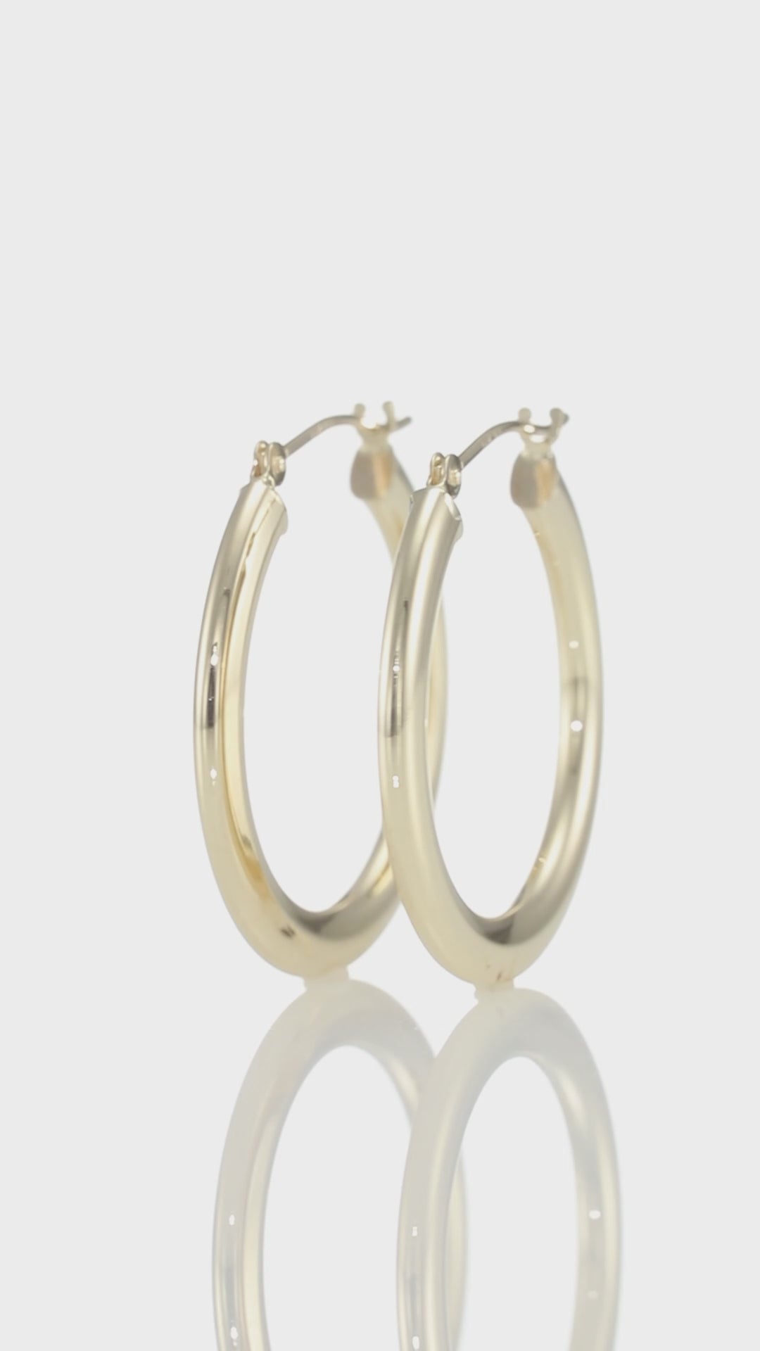 14K Yellow Gold Checkered Hand Engraving Hoop Earrings - 1 inch