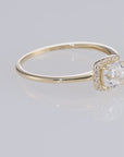 14K Yellow Gold Cushion-Cut Halo 1 Carat Engagement Ring