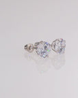 10K White Gold Solitaire Screwback Stud Earrings