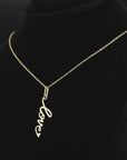 14K Yellow Gold Love Pendant, With 18" Necklace