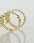 14K Yellow Gold Butterfly Marquise-Cut CZ Huggies Hoop Earrings, 12mm