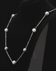 Sterling Silver Freshwater Cultured White & Grey Pearl Necklace